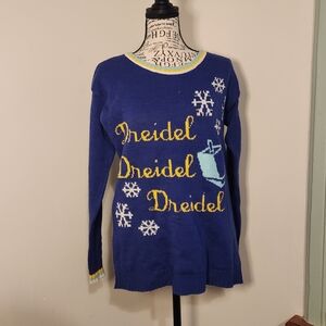 Blue Dreidel Sweater